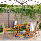 Tuinstoelen 4 st massief acaciahout verstelbaar blauw wit