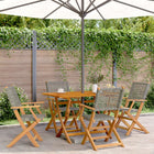 Tuinstoelen 4 st inklapbaar poly rattan massief hout grijs