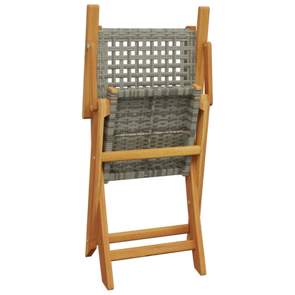 Tuinstoelen 6 st inklapbaar poly rattan en massief hout grijs