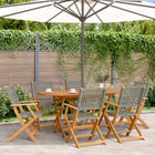 Garden Chairs 6 pcs folding poly rattan and solid wood gray