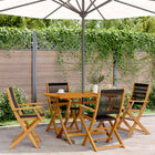 Garden Chairs 4 pcs Foldable Solid Acacia Wood Black