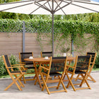 Folding garden chairs 6 pcs solid acacia wood black