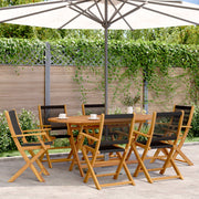 Tuinstoelen 6 st inklapbaar massief acaciahout zwart
