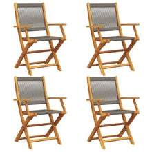 Tuinstoelen 4 st inklapbaar massief acaciahout grijs
