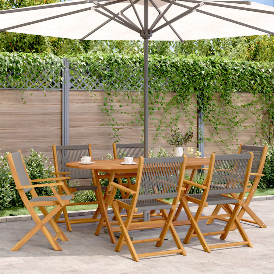 Tuinstoelen 6 st inklapbaar massief acaciahout grijs
