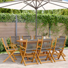 Garden chairs 8 pcs folding solid acacia wood grey
