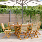 Tuinstoelen massief acaciahout inklapbaar beige 6 stuks