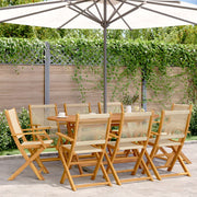 Tuinstoel inklapbaar massief acaciahout beige