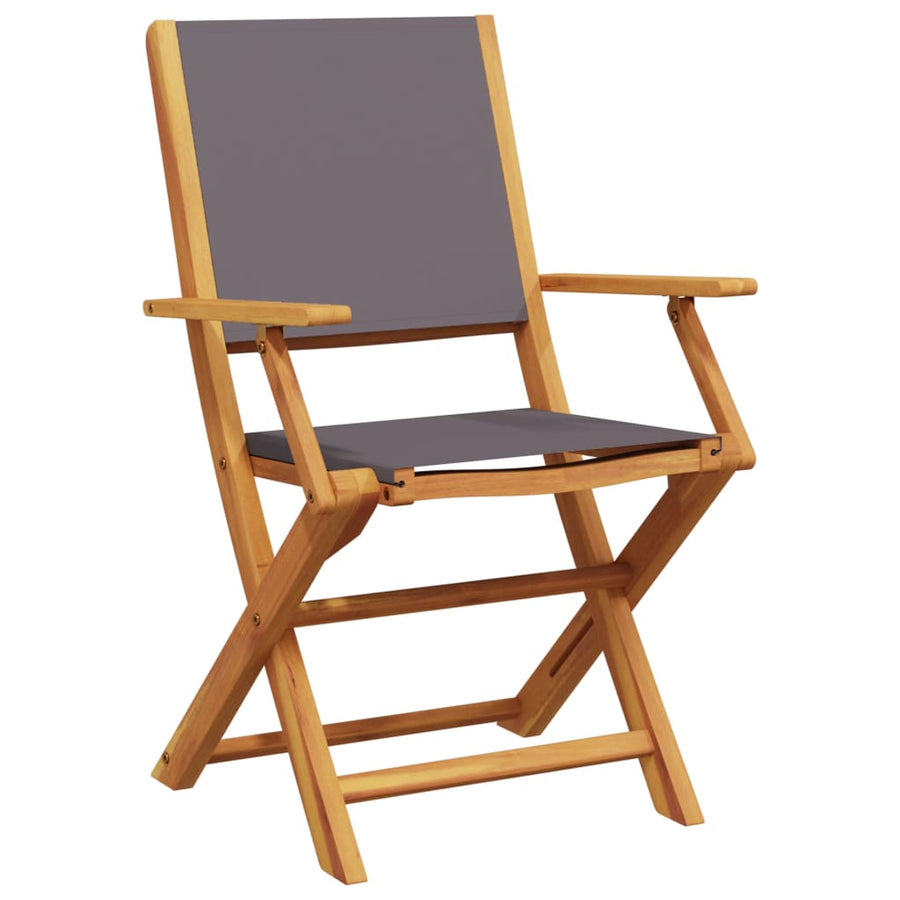 Tuinstoelen 4 st inklapbaar massief hout en stof antracietkleur