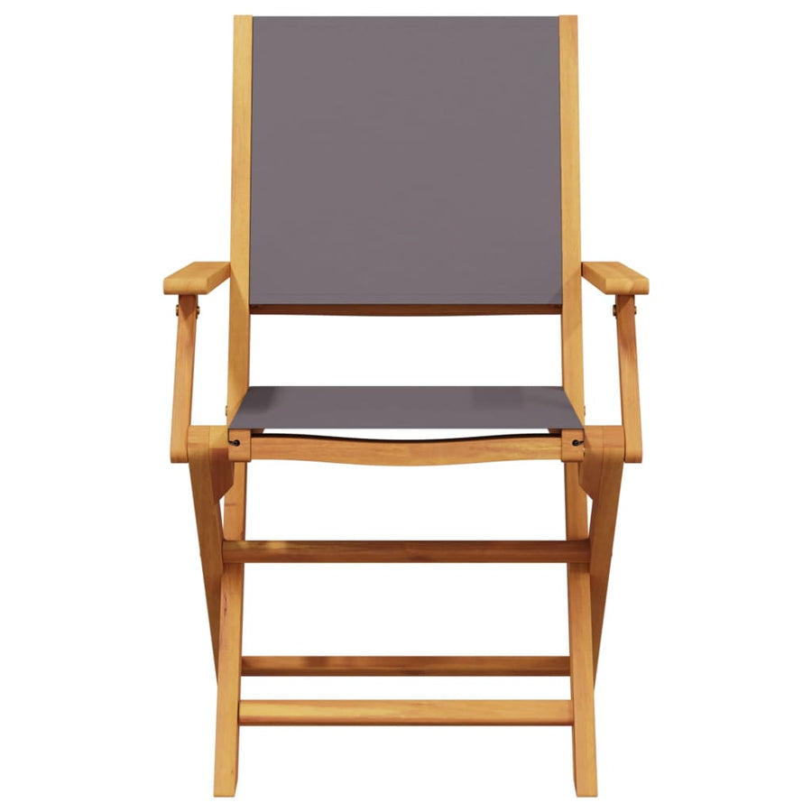 Tuinstoelen 4 st inklapbaar massief hout en stof antracietkleur