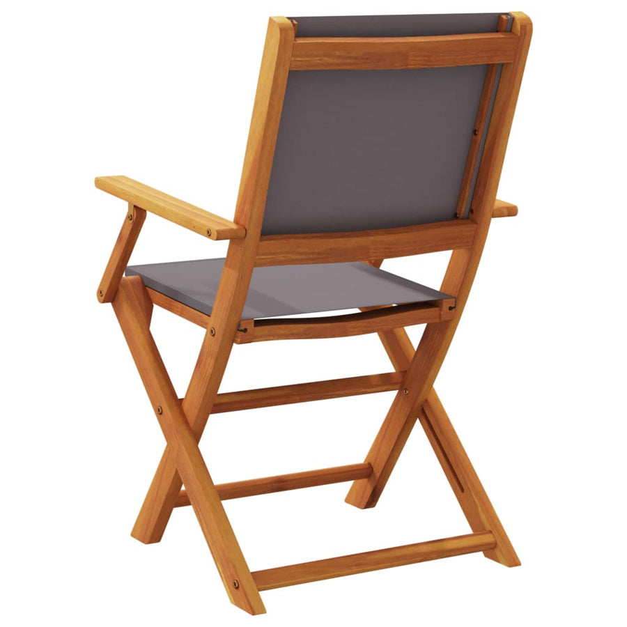 Tuinstoelen 4 st inklapbaar massief hout en stof antracietkleur
