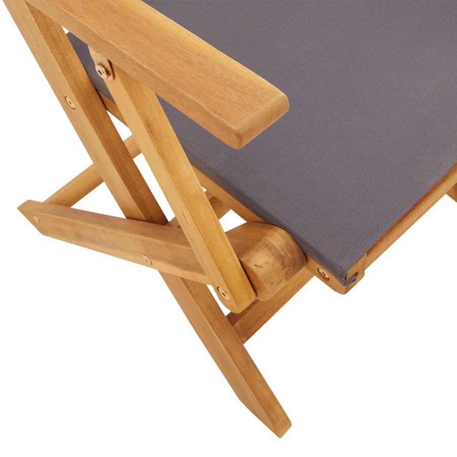Tuinstoelen 4 st inklapbaar massief hout en stof antracietkleur