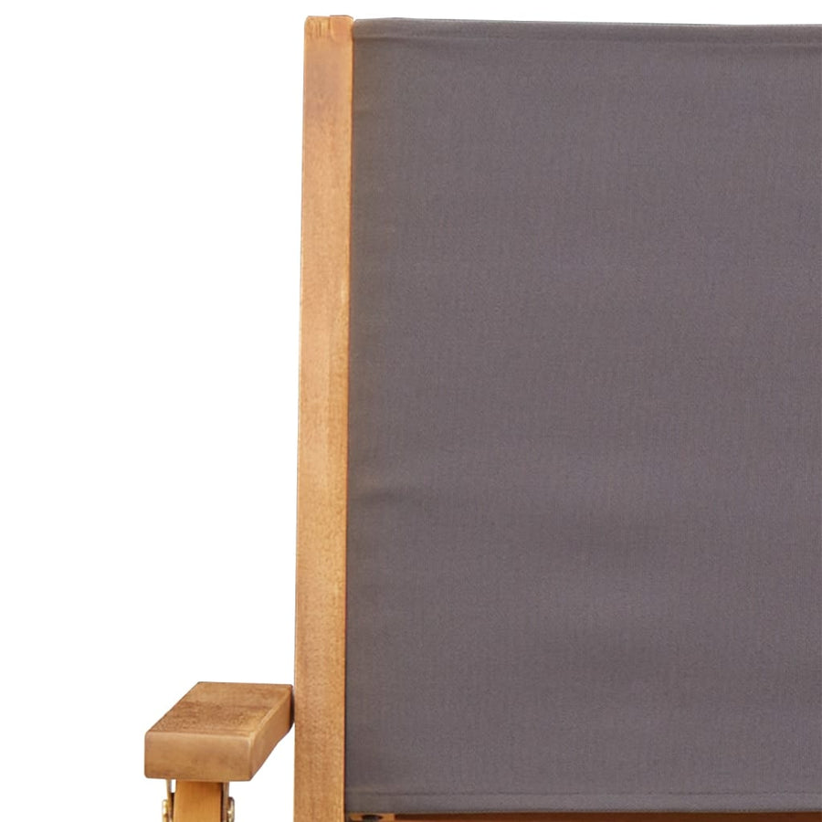 Tuinstoelen 4 st inklapbaar massief hout en stof antracietkleur