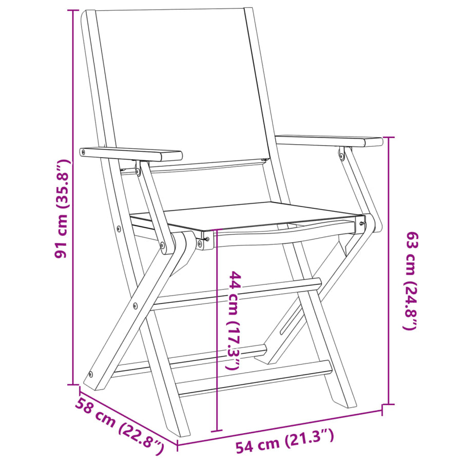 Tuinstoelen 4 st inklapbaar massief hout en stof antracietkleur