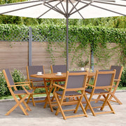 Tuinstoelen 6 st inklapbaar massief acaciahout antraciet