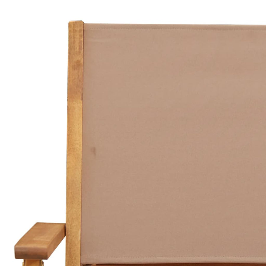 Tuinstoelen 4 st inklapbaar stof en massief hout taupe