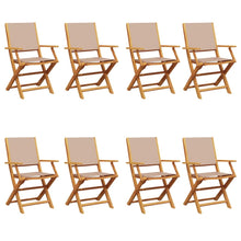 Tuinstoelen 8 St Inklapbaar Stof En Massief Hout Taupe