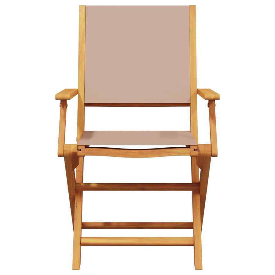 Tuinstoelen 8 St Inklapbaar Stof En Massief Hout Taupe