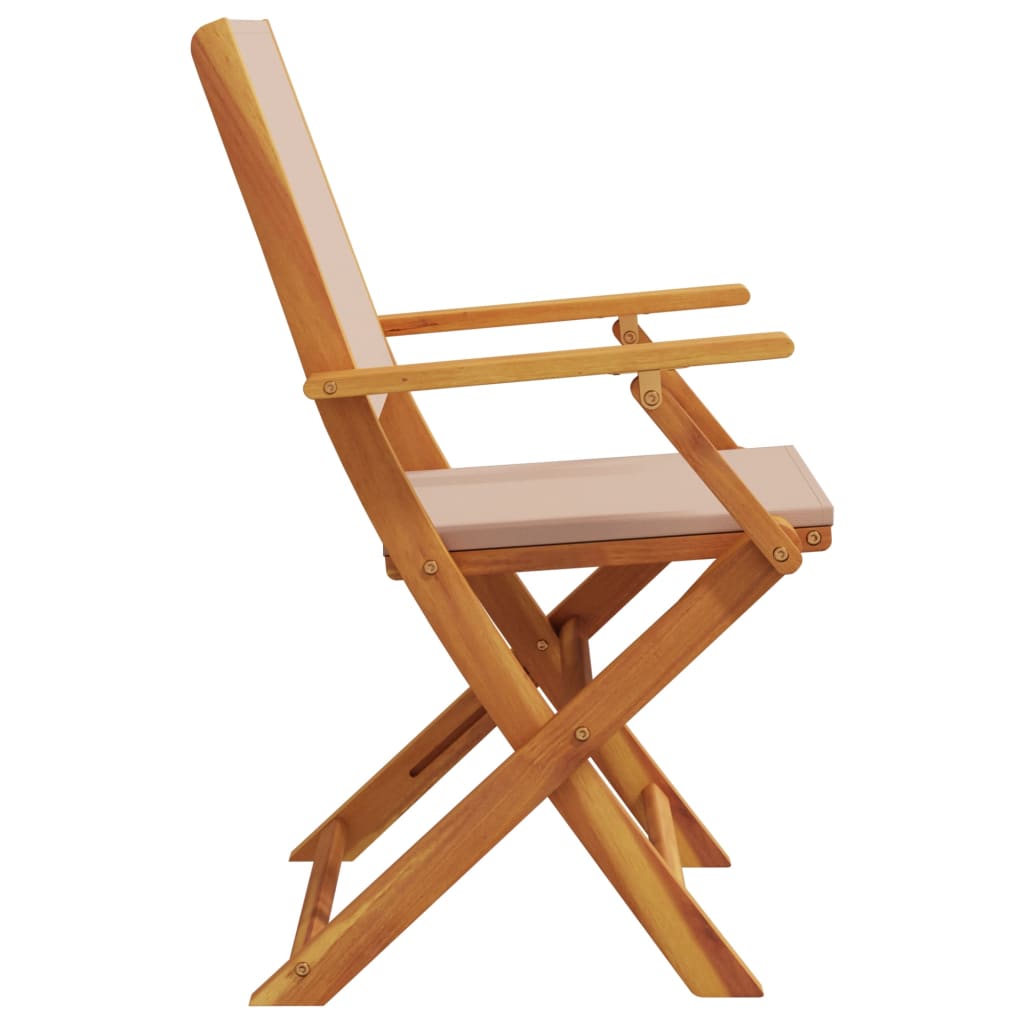 Tuinstoelen 8 St Inklapbaar Stof En Massief Hout Taupe
