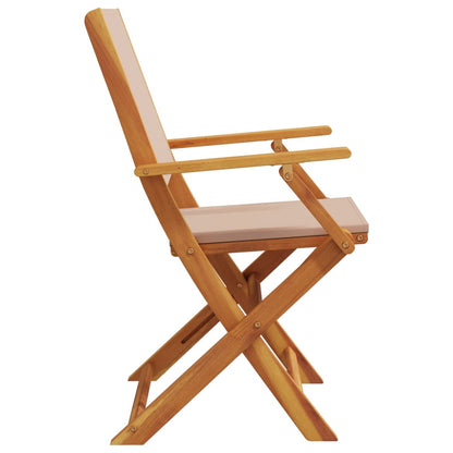 Tuinstoelen 8 St Inklapbaar Stof En Massief Hout Taupe