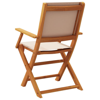 Tuinstoelen 8 St Inklapbaar Stof En Massief Hout Taupe