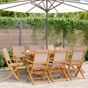 Tuinstoelen 8 stuks inklapbaar massief hout taupe