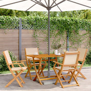 Tuinstoelen 4 st inklapbaar massief acaciahout beige