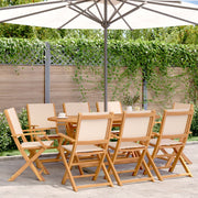 Tuinstoel massief acaciahout inklapbaar beige 8 stuks