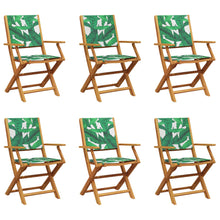 Tuinstoelen 6 st inklapbaar stof en massief hout groen