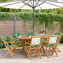 Tuinstoelen 6 st inklapbaar stof en massief hout groen