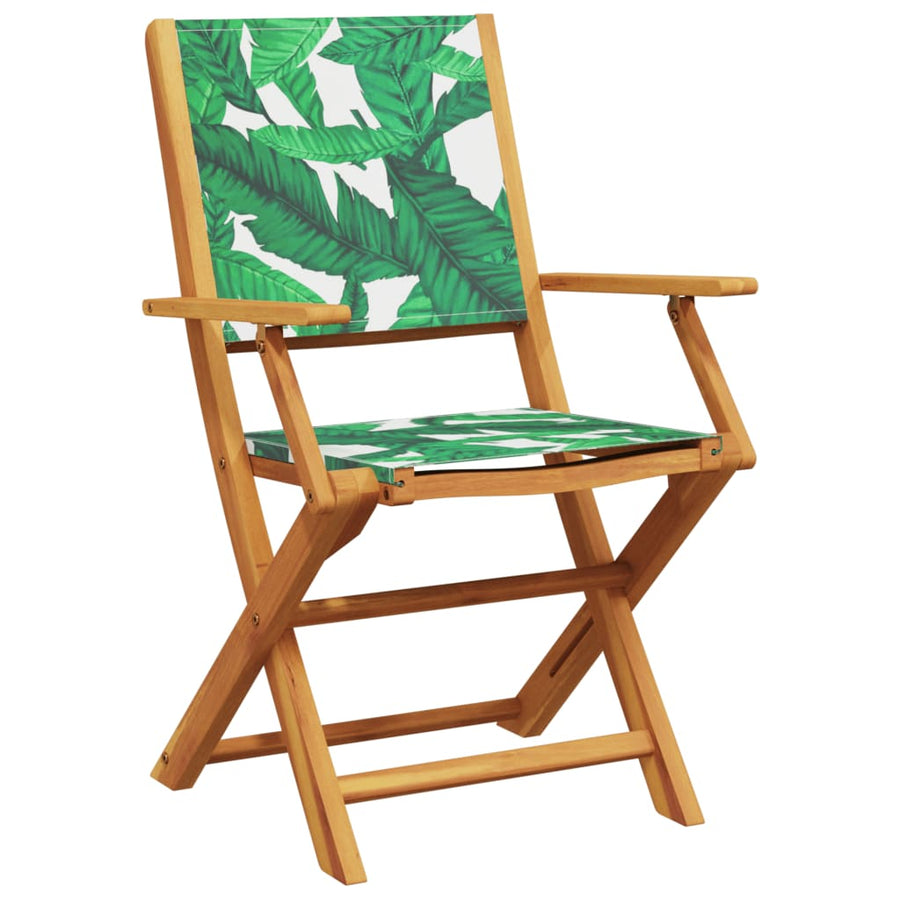 Tuinstoelen 8 st inklapbaar stof en massief hout groen