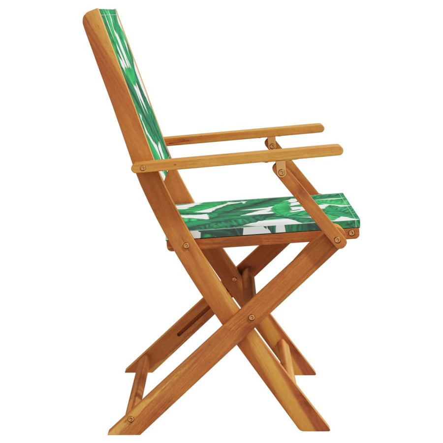 Tuinstoelen 8 st inklapbaar stof en massief hout groen