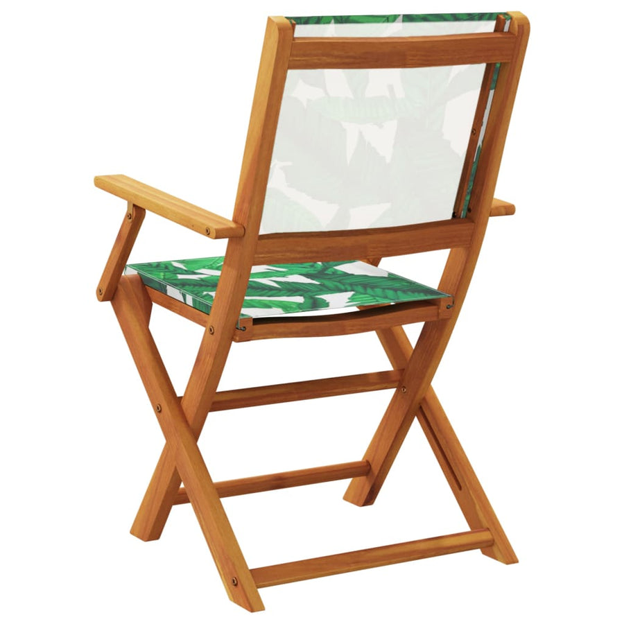 Tuinstoelen 8 st inklapbaar stof en massief hout groen