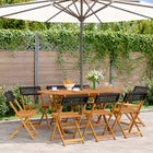Garden chairs 8 pcs folding poly rattan and solid wood black