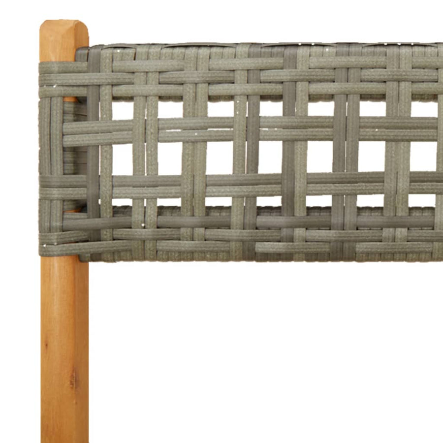 Tuinstoelen 4 st inklapbaar poly rattan en massief hout grijs