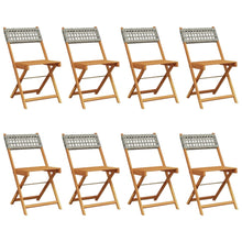 Tuinstoelen 8 st inklapbaar poly rattan en massief hout grijs