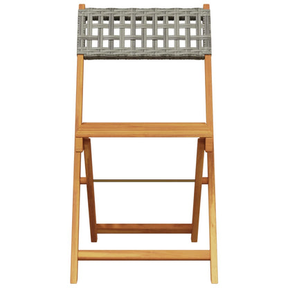 Tuinstoelen 8 st inklapbaar poly rattan en massief hout grijs