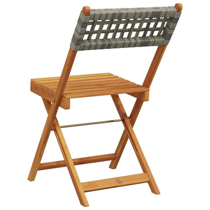 Tuinstoelen 8 st inklapbaar poly rattan en massief hout grijs