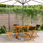 Garden Chairs 4 pcs Foldable Solid Acacia Wood Black