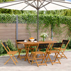 Folding garden chairs 6 pcs solid acacia wood black