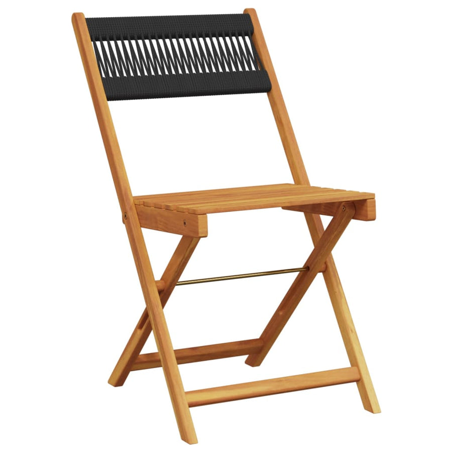 Tuinstoelen 8 st inklapbaar massief acaciahout zwart