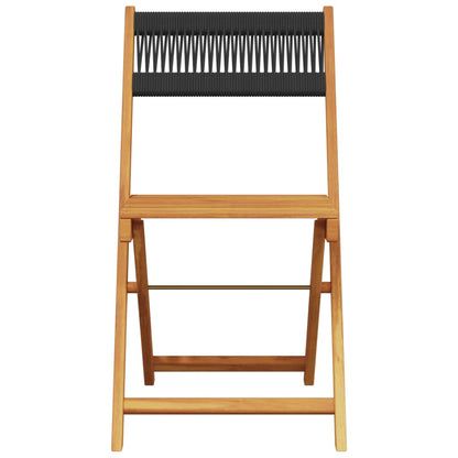 Tuinstoelen 8 st inklapbaar massief acaciahout zwart