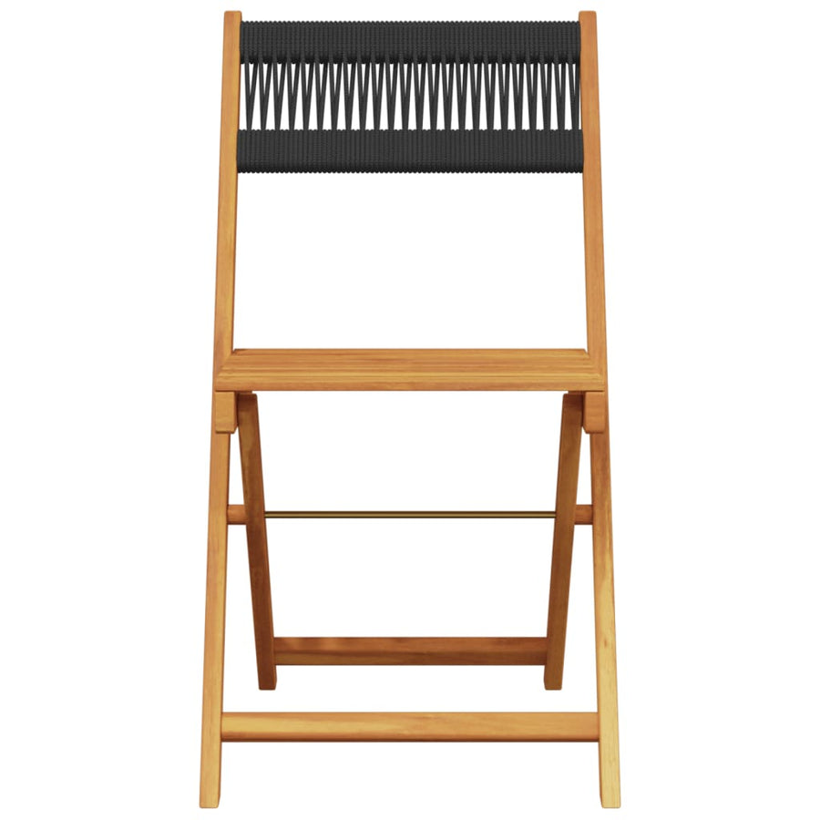 Tuinstoelen 8 st inklapbaar massief acaciahout zwart