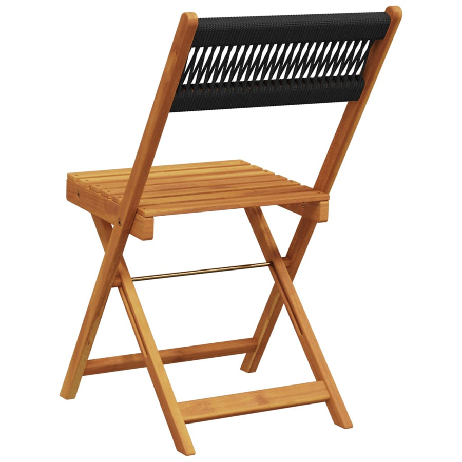 Tuinstoelen 8 st inklapbaar massief acaciahout zwart