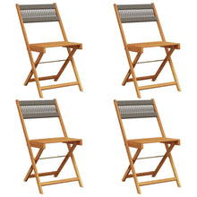 Tuinstoelen 4 st inklapbaar massief acaciahout grijs