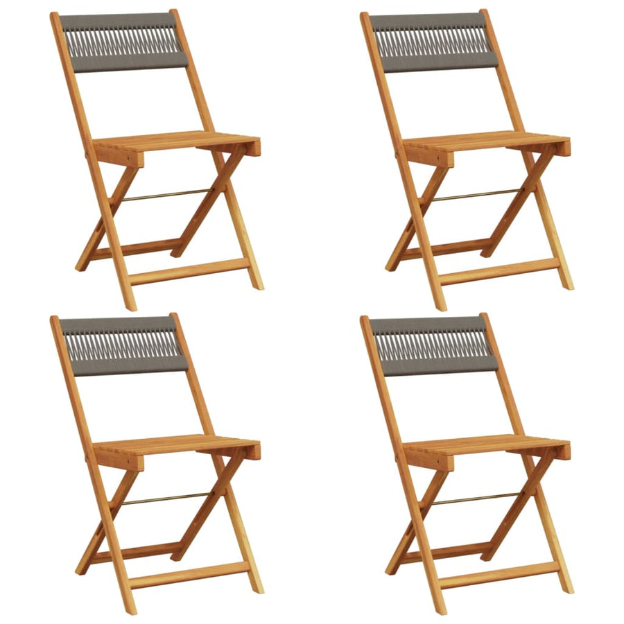 Tuinstoelen 4 st inklapbaar massief acaciahout grijs