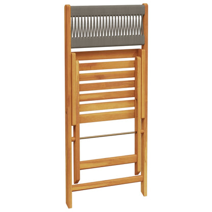 Tuinstoelen 4 st inklapbaar massief acaciahout grijs