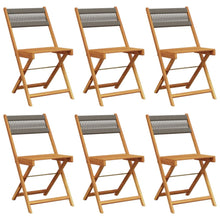 Tuinstoelen 6 st inklapbaar massief acaciahout grijs