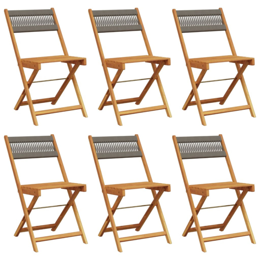 Tuinstoelen 6 st inklapbaar massief acaciahout grijs