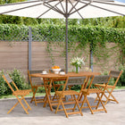 Garden chairs 6 pcs foldable solid acacia wood grey